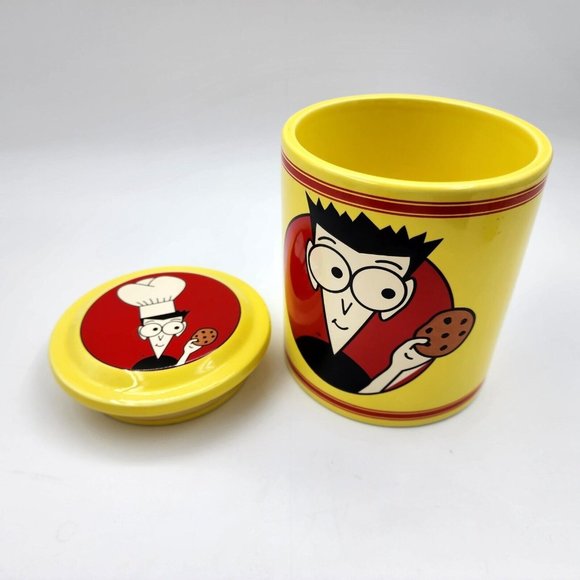 Vintage Homemade Cookies for Dummies Cookie Jar Canister Red Ceramic 6.25 in - Picture 5 of 12